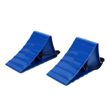 Imagem de Fabater Conjunto de Calços de Roda Antiderrapante de Polipropileno para Trailer de Caminhão de Carro, Rolha de Pneu Azul Com Corda para Fácil Uso, Adequado para Pneus de até 26 Polegadas de Diâmetro