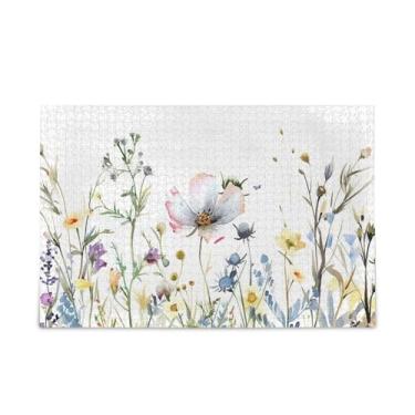 Imagem de WELLDAY Quebra-cabeça aquarela flores 1000 peças grande jogo de arte para adultos adolescentes