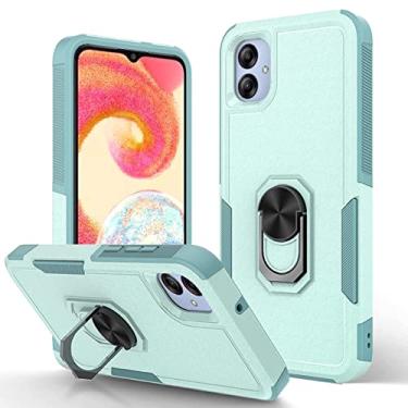 Imagem de Ryphez Capa para Samsung Galaxy A04e, capa de telefone magnética à prova de choque de camada dupla com suporte de anel giratório (verde)