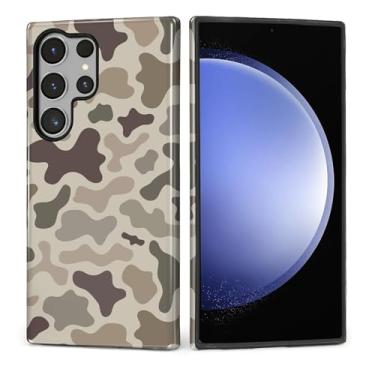 Imagem de ZHEGAILIAN Capa para Samsung Galaxy S23 Ultra, capa rígida à prova de choque + silicone macio 2 em 1, híbrida, à prova de choque, proteção contra quedas, vintage, camuflada, camuflada, caça