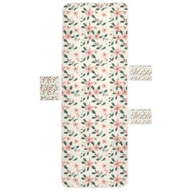 Imagem de STAYTOP Capa de toalha de espreguiçadeira de estilo fresco com fragmentos florais, capa macia para espreguiçadeira, capas de cadeira de praia com bolsos para jardim, pátio, pátio, banhos de sol