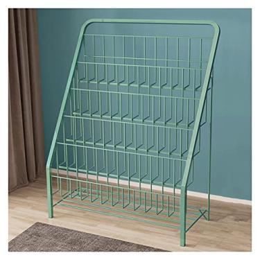 Imagem de LMJYU Suporte de revistas de armazenamento de jornal, suporte de revistas de ferro, simples, multifuncional, casa, quarto, estante, armazenamento, porta-revistas, organizador