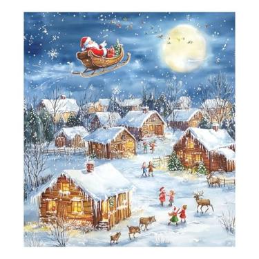 Imagem de STAYTOP Capa magnética de Papai Noel sentado em um trenó para máquina de lavar louça, 58 x 66 cm, capa decorativa para geladeira para porta da frente, adesivo magnético, máquina de lavar, painel de