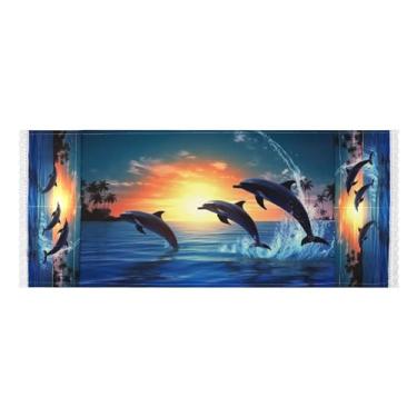 Imagem de Wassud Capas de lavadora e secadora de três golfinhos, protetor de lavadora com sacos de armazenamento, capa de geladeira à prova de poeira com bolsos para lavanderia doméstica, cozinha, 120 x 55 cm