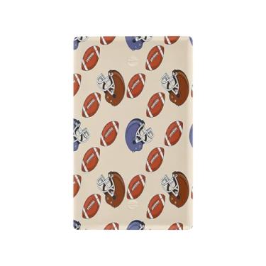 Imagem de Wassud Placa de cobertura para interruptor de luz, capacetes e bolas de futebol, capas de tomada decorativas, placa de parede para tomadas elétricas em branco 11,5 x 7,6 cm