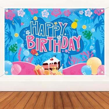 Imagem de Painel Fundo Aniversário, 150x100cm Cenário Colorido de Desenho Animado de Feliz Aniversário Decoração Divertida para Festas Ideal para Parede e Fotos