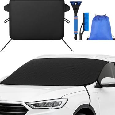 Imagem de Canchiing Capa de para-brisa para kit de gelo e neve para carro de inverno Essentials 600d Oxford capa de neve com escova raspadora de gelo, bolsa de armazenamento, acessórios de carro de inverno