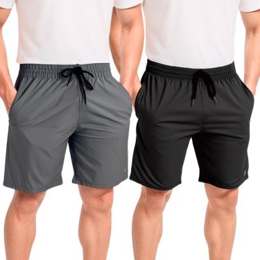 Imagem de Kit 2 Bermuda Tactel Elastano Esporte Casual Academia Treino-Masculino