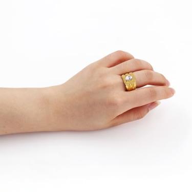 Imagem de Anel masculino retrô hip hop banhado a ouro – pulseira de zircônia cúbica quadrada ousada, joia moderna masculina elegante para festas, clubes e uso diário YC6517, Latão, Sem pedra preciosa