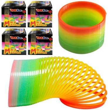 Imagem de Kit com 4 Mola Maluca Colorida Furta-Cor Brinquedo Clássico - Futuro K