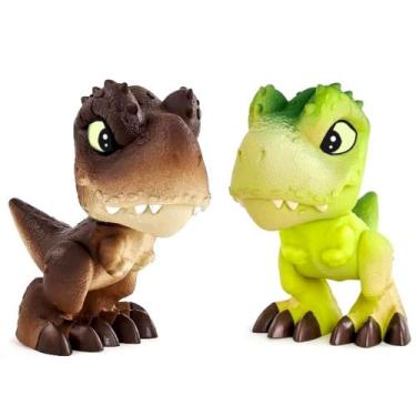Imagem de Kit 2 Dinossauros Tiranossauro Rex de Brinquedo Verde Marrom - Pupee, 