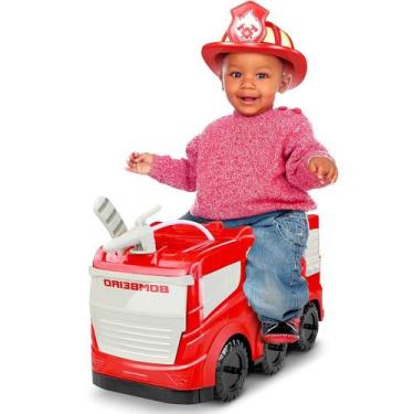 Imagem de Carrinho Brinquedo Infantil Bombeiros Criança Bebê até 50kg - Roma Jen