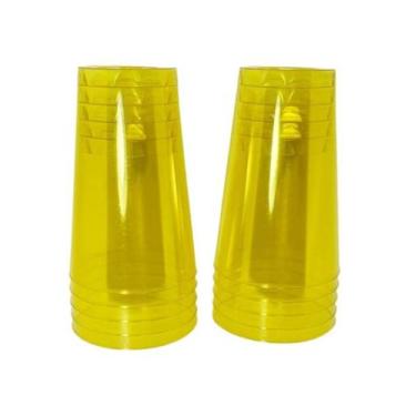Imagem de Copo acrilico 300ml amarelo translucido c/10un. - Sertplast