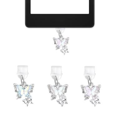 Imagem de Pingente de plugue de poeira Kindle, presentes para amantes de livros, pingente de plugue de poeira tipo C, presentes para leitores Kindle, 3 pingentes de telefone, pingentes para e-reader, acessórios