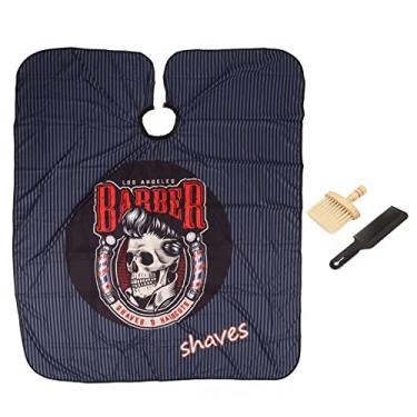 Imagem de Cuofyunl kit de capa para corte de cabelo, 3 peças, à prova de vazamento, decote, respirável, reutilizável, portátil, salão de beleza, capa de barbeiro com avental e pente para
