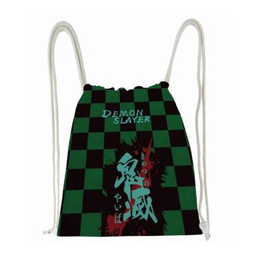 Imagem de Bolsa com cordão Demons Slayers Kamados Tanjirous Canvas 33x40cm