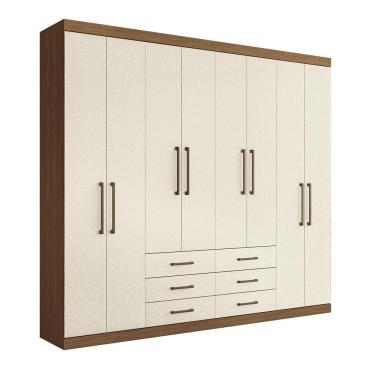 Imagem de Guarda Roupa 8 Portas 6 Gavetas Havana Master Santos Andirá Jatoba/areia