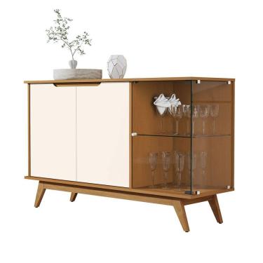 Imagem de Buffet Aparador Tucuma 3 Portas Nature Com Off White - Moveis Jb