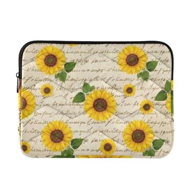 Imagem de Capas para laptop, girassóis amarelos, folhas verdes, à prova de choque, capas protetoras para notebook, capa grande para dispositivos eletrônicos portáteis