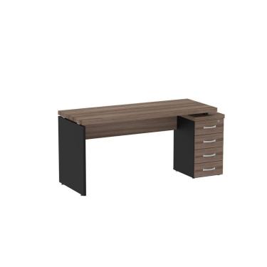 Imagem de Mesa Pé Gaveteiro Com 4 Gavetas 164-70cm Pe40 Preto-walnut
