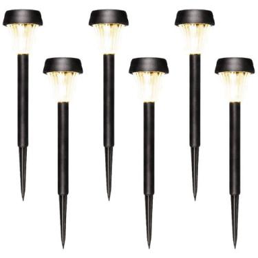 Imagem de Kit 6 Luminárias Solar LED Espeto Jardim Decoração Externo - ECOFORCE,