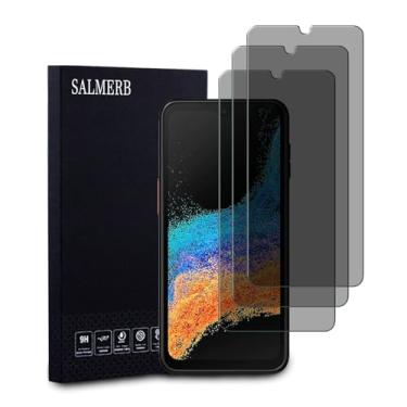 Imagem de SALMERB Pacote com 3 protetores de tela de privacidade compatíveis com Galaxy Xcover 7 Pro Protetor de tela anti-espião Película de dureza 9H antiarranhões (preto transparente)