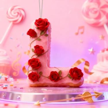 Imagem de Decorações de Dia dos Namorados de cristal A-Z, enfeites de Natal feitos à mão com letra rosa, decoração de carro e casa - decoração de acrílico escolar, ideias de troca de presentes para amigos, sala