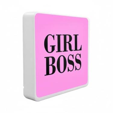 Imagem de Luminária Box Slim Girl Boss USB, Rosa, Polietileno, 20x18x5 cm, Cabo USB 1.2m, LED 5W