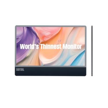 Imagem de SOTSU Monitor portátil UltraSlim de 12,5 polegadas SUSPM12NB | Tela dupla giratória IPS FHD para laptop | Celular, Jogos e Viagens | Compatível com PC, Chrome,