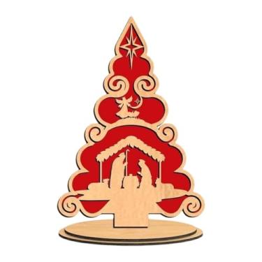 Imagem de Nishiyuenyi Decoração de Natal, Árvore de Natal, Centro de Mesa, Enfeite de Mesa, Placa Decorativa de Madeira para Festa de Inverno Na Sala de Estar, Style a, Tamanho real