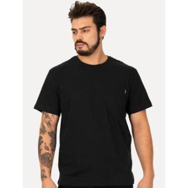 Imagem de Camiseta Colcci Masculina Cotton Lateral Tag Pocket Preta-Masculino