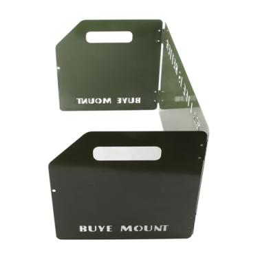 Imagem de Cryfokt Bloqueador de de Metal Portátil Eficiente para Fogão de Acampamento para Cozinhar Piquenique Ao Ar Livre (Verde Exército Tri Dobrado)