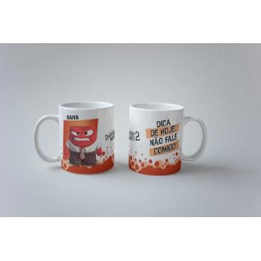Imagem de Caneca Porcelana Xícara Divertidamente Todos Os Personagens (Raiva)