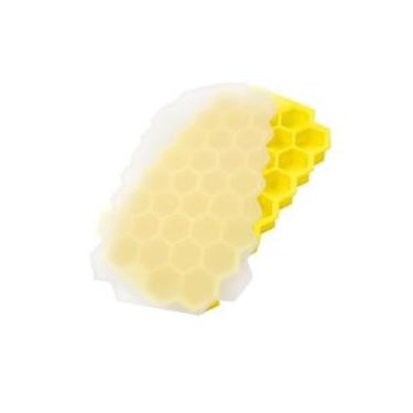 Imagem de Forma de Gelo Cubo de Silicone Alimentício Sem BPA | Fácil Desmoldagem | Anti-Stress & Brinquedo Sensorial | Ideal para Drinks e Cozinha (Retângulo-Amarelo,2 peças)