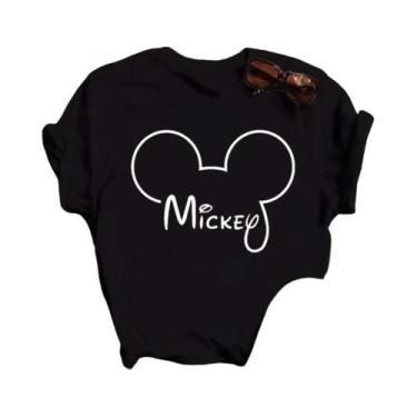 Imagem de Camiseta Infantil Com Estampa De Leopardo Preto Da Minnie Mouse, Disne