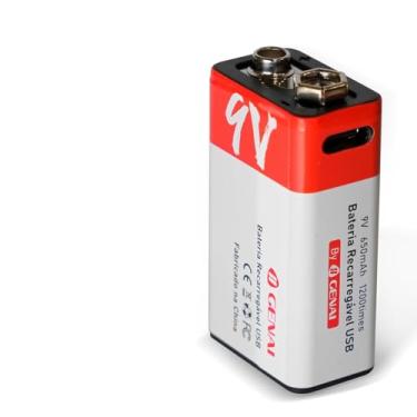 Imagem de Bateria Recarregável 9V 400mAh, Bateria de Íon-Lítio USB, 1200 Ciclos, Carregamento Rápido em 2 Horas, para Controles, Instrumentos, Brinquedos e Dispositivos Eletrônicos (2)