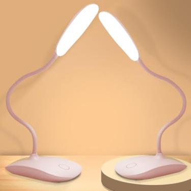 Imagem de Lâmpada de mesa alimentada por bateria, lâmpadas portáteis recarregáveis, 3 modos de cores, controle de toque, regulação contínua, lâmpada de mesa sem fio com 2000 mAh, luz de mesa pequena de LED para