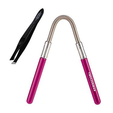 Imagem de Tweezerman Removedor de pelos faciais com acabamento suave com pinça grátis, rosa