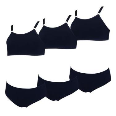 Imagem de Kit 3 Conjunto Sutiã e Calcinha Menina Infantil Algodão Tamanho:GGCor: