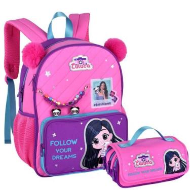 Imagem de Kit Escolar Infantil Luluca com Mochila de Costas e Estojo Compartimen