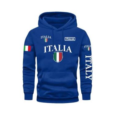 Imagem de Moletom Masculino Cinza Com Estampa Da Bandeira Da Itália E Letra ITAL