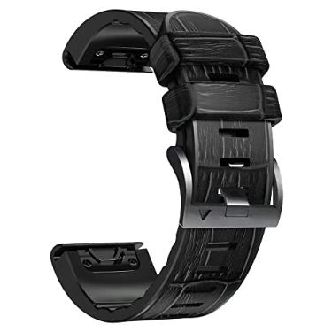 Imagem de BCMCBV 22 pulseira de couro + silicone de 26 mm para Garmin Fenix 7 7X 6 6X Pro 5 5X Plus/Epix/Descent G1 pulseira Watcband inteligente de liberação rápida (Cor: C, Tamanho: 26 mm Fenix 5X 5XPlus)
