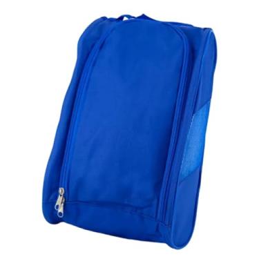 Imagem de Colaxi Bolsa para transportar sapatos de golfe, ideal para guardar acessórios de golfe. Fecho de zíper respirável em tecido Oxford. Perfeita para academia, Azul