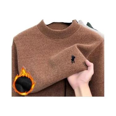 Imagem de Suéter De Malha De Veludo Masculino Clássico Bordado Outono Inverno Co