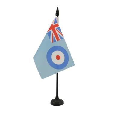 Imagem de Bandeira de mesa RAF Ensign 10 cm x 15 cm - Força Aérea Real - Bandeira de mesa das Forças Armadas Britânicas 15 x 10 cm - Bastão e base de plástico preto - Drapeau Royal Air Force britannique AZ FLAG