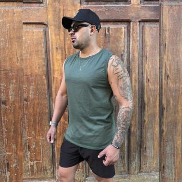 Imagem de Camiseta Regata Algodão Top Masculina Praia Academia Treino - Própria 