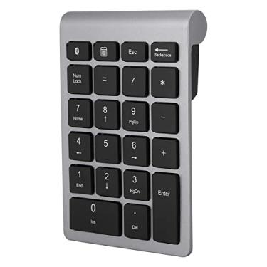Imagem de Teclado Numérico, 22 Teclas Mini Teclado Numérico Sem Fio BT V5.0 Teclado Numérico De Baixo Retardo Ultra Fino Teclado Ergonômico Ergonômico Com Pé Tesoura(Cinza)