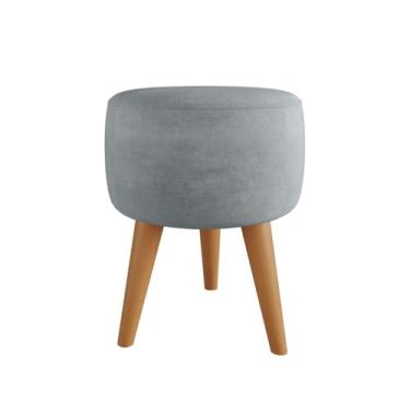 Imagem de Puff Redondo Pé Palito Banqueta(Cinza)