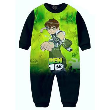 Imagem de Macacão Pijama Ben 10 infantil Desenho Herois Moletom - Alemark, 3-4 a