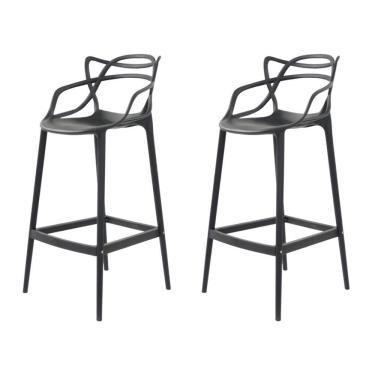 Imagem de Kit 2 Banquetas Aviv Allegra Solna Fratini 109 cm (altura) Polipropileno Cor Preto